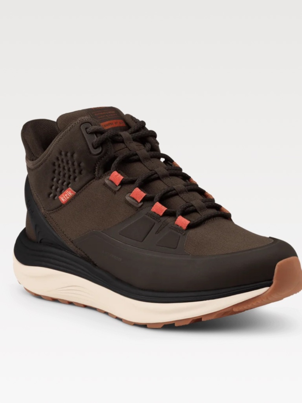 Kizik Men’s Brown Sneaker with Coral Accents size 9 W